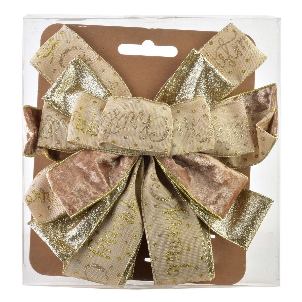 SCHLEIFE Santa Lila Gold 32x32x130 cm Kunststoff - Goldfarben, Kunststoff (32/130/32cm) - Mondex