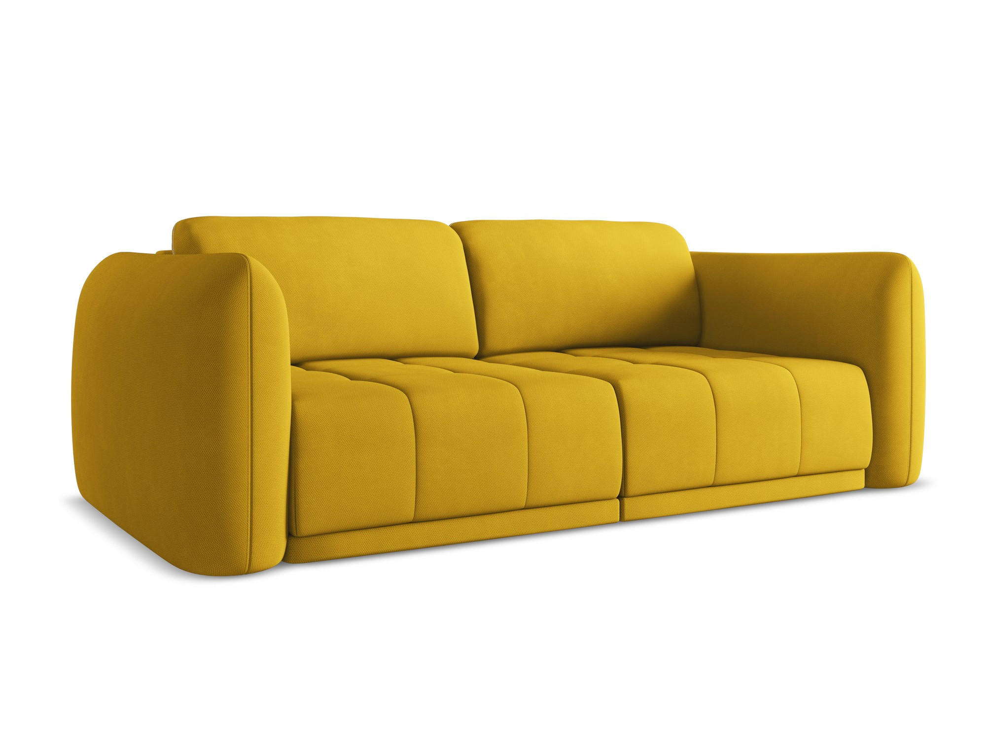 3-SITZER SOFA Chenille Stoff Gelb - Currygelb/Gelb, Kunststoff/Textil (210/74/105cm) - Makamii