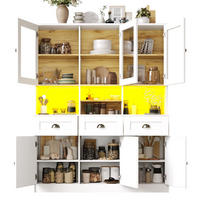BUFFET 140/40/175 cm Weiß aus MDF mit LED-Beleuchtung - Weiß, Holzwerkstoff (140/175/40cm) - OKWISH