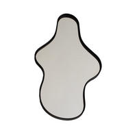 SPIEGEL Organic aus Metall 110cm, Schwarz - Schwarz, Metall (65/110/5cm) - Giga Meubel