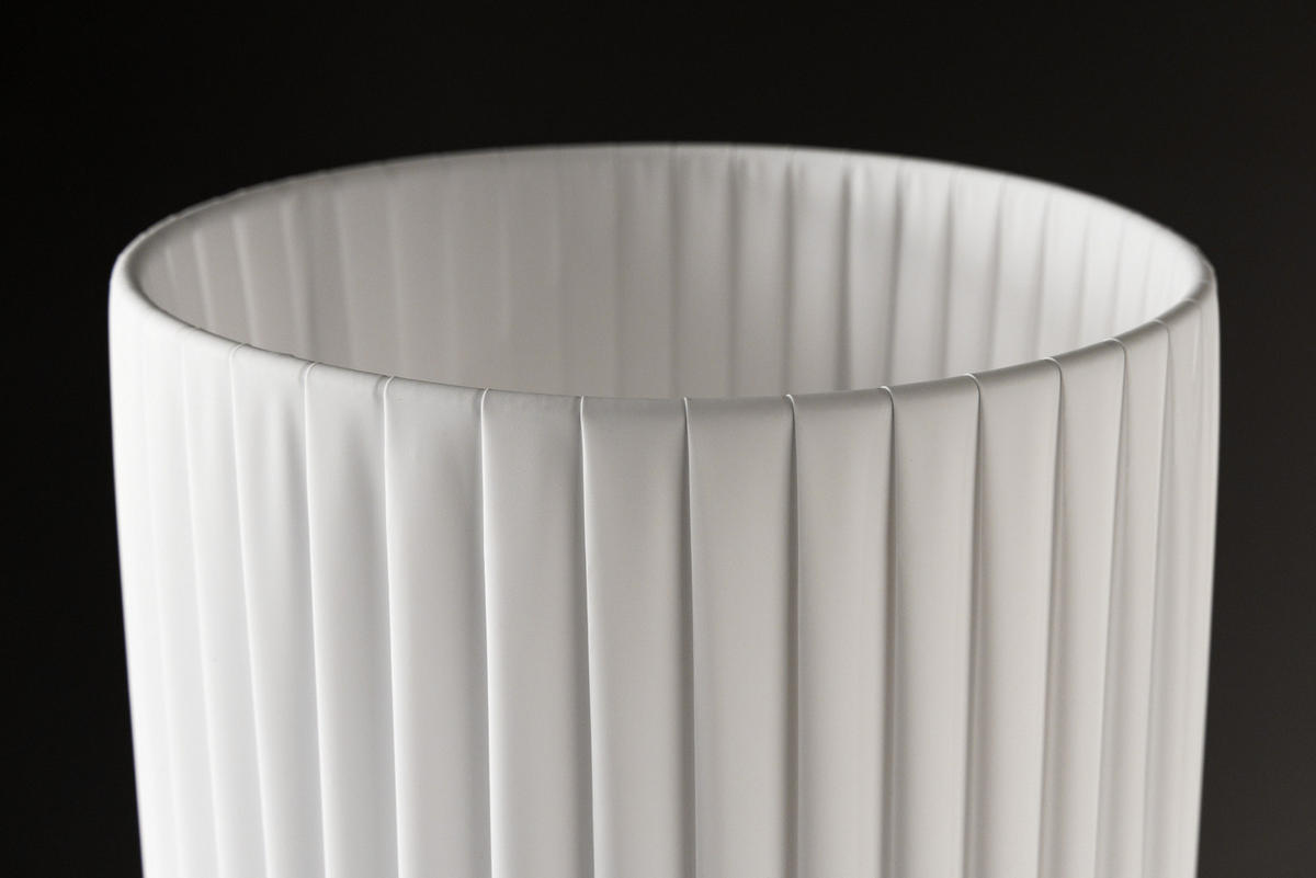 STEHLEUCHTE SALONE Kunststoff Weiß 195 cm - Silberfarben/Weiß, Kunststoff/Metall (28/28/195cm) - riess-ambiente