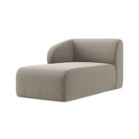 SOFAELEMENT Links Samt Stoff Grau - Taupe/Schwarz, Holzwerkstoff/Kunststoff (91/75/166cm) - Makamii