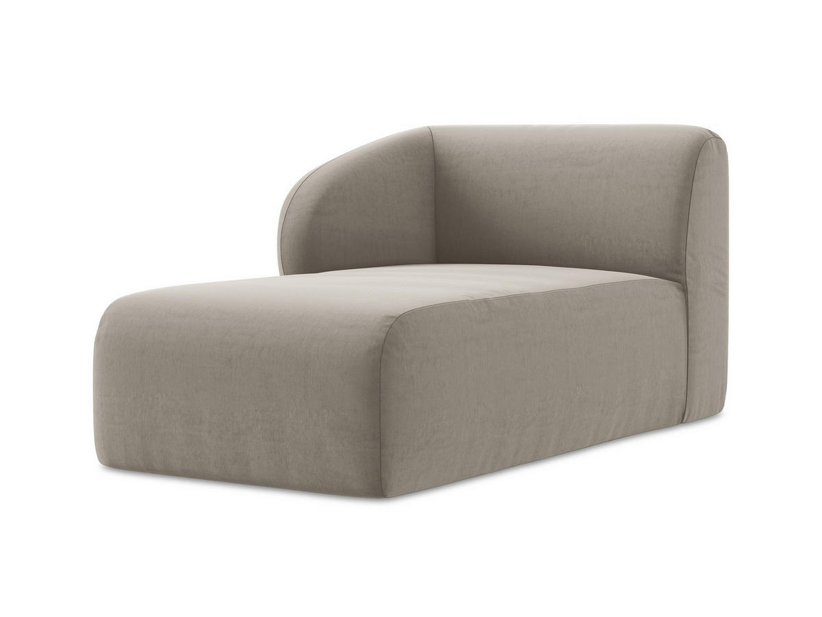 SOFAELEMENT Links Samt Stoff Grau - Taupe/Schwarz, Holzwerkstoff/Kunststoff (91/75/166cm) - Makamii