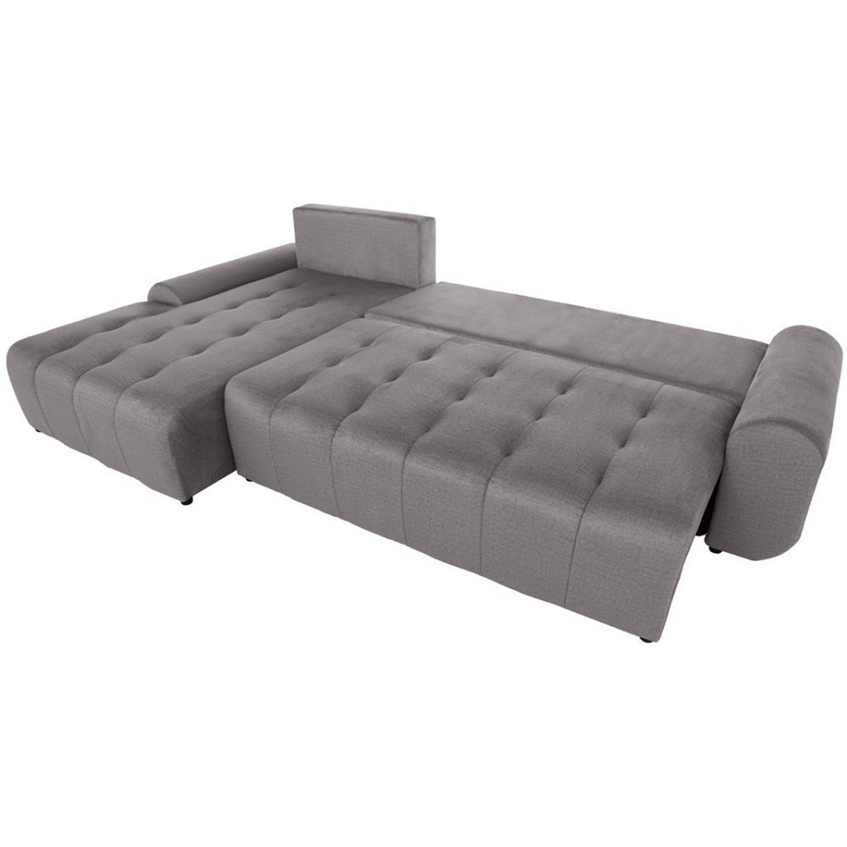 ECKSCHLAFSOFA Costa L dunkelgrau links - Dunkelgrau/Schwarz, Kunststoff/Textil (290/169cm) - Beautysofa