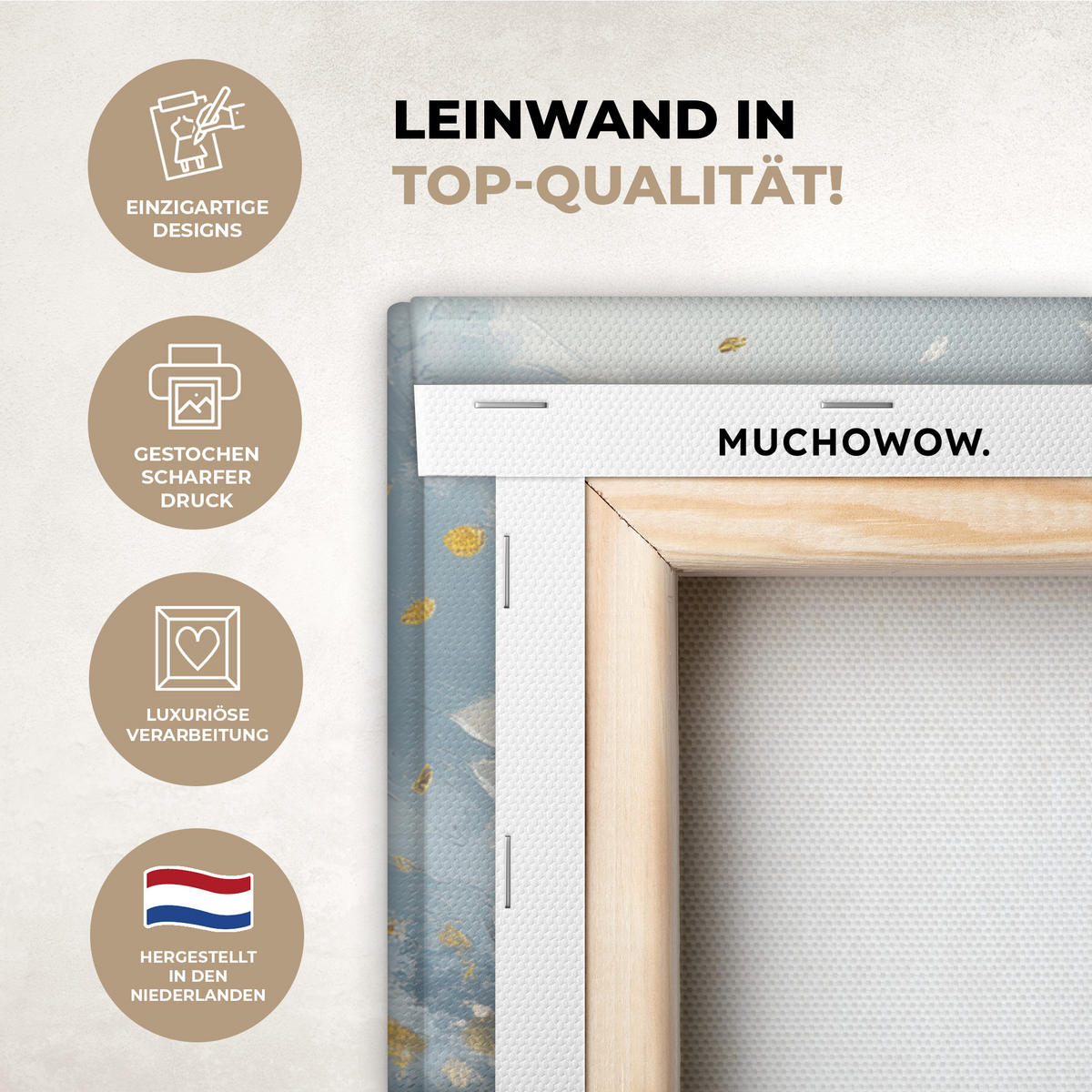 LEINWANDBILD Baum - Winter - Baum des Lebens - Modern - Gold Wandbilder 80x60 cm - Goldfarben, Textil (80/60cm) - MuchoWow