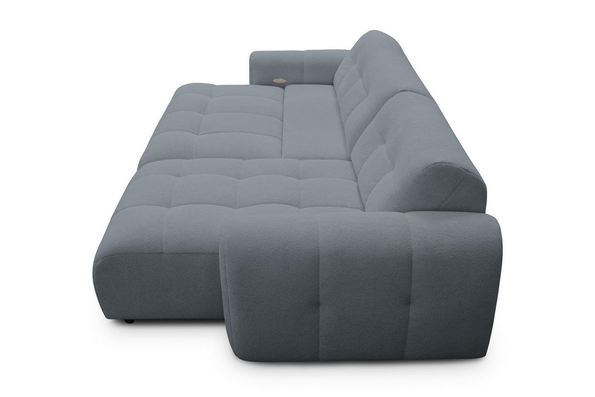 ECKSOFA LUMERO 4-Sitzer RECHTS, graphitfarben - Schwarz/Graphitfarben, Holz/Textil (275/166cm) - Courtois Laville