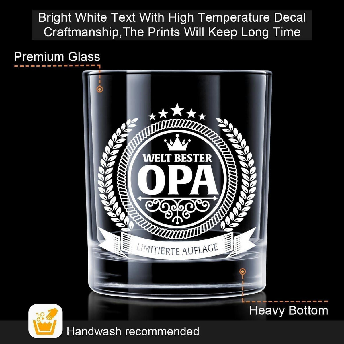 WHISKYGLAS im Geschenkkarton "Welt bester Opa" - Transparent, Glas (0.36L)