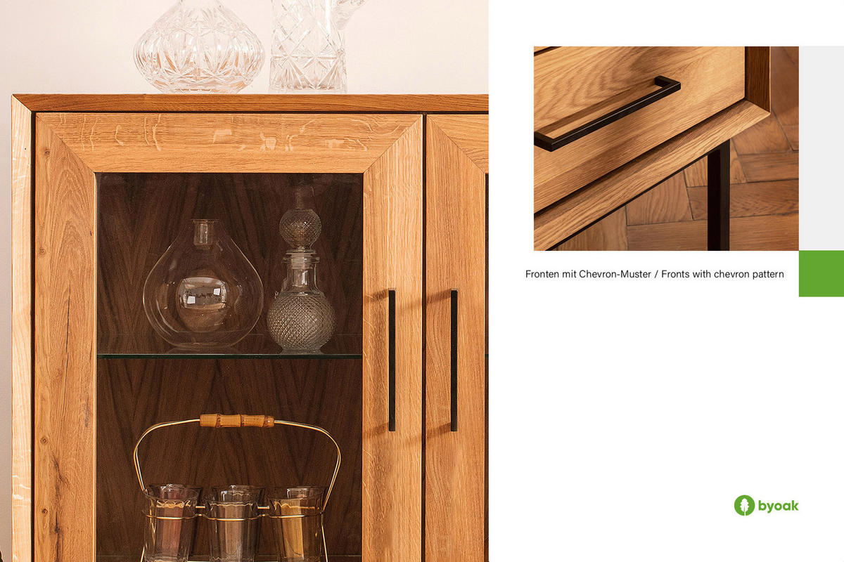 SIDEBOARD LEON Kernbuche - Kernbuche, Holz (97/125/45cm) - byoak