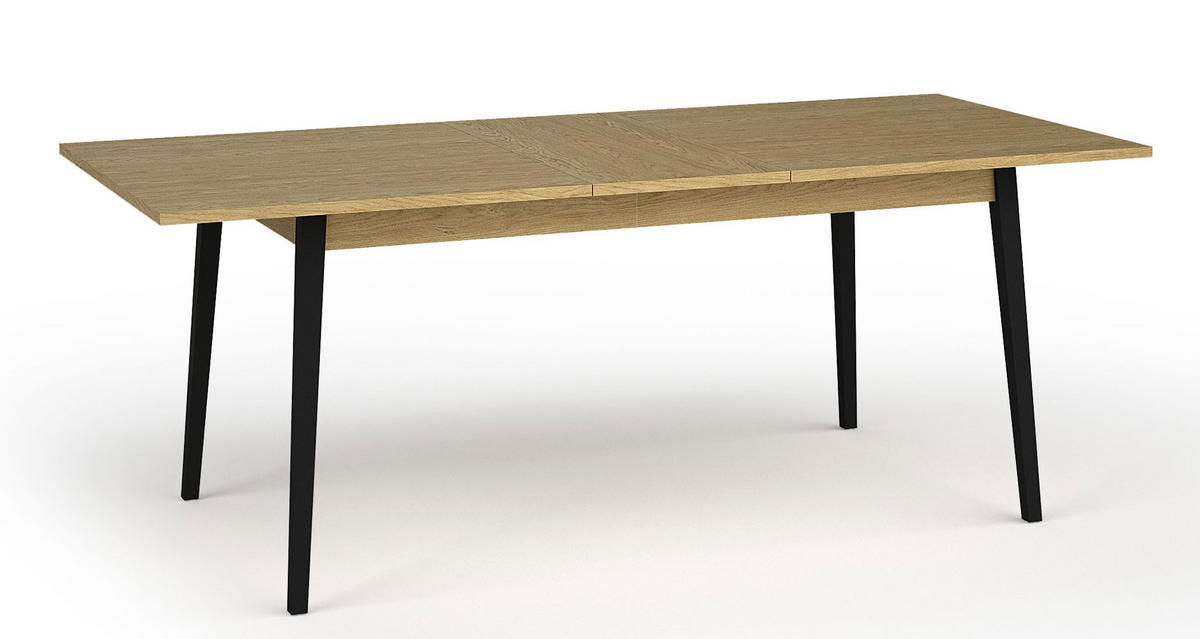 ESSTISCH Mond Eiche Baltic / anthrazit 160-200 / 90 / 75,5cm - Eichefarben/Anthrazit, Holz/Holzwerkstoff (90/200/75cm) - Feldmann-Wohnen