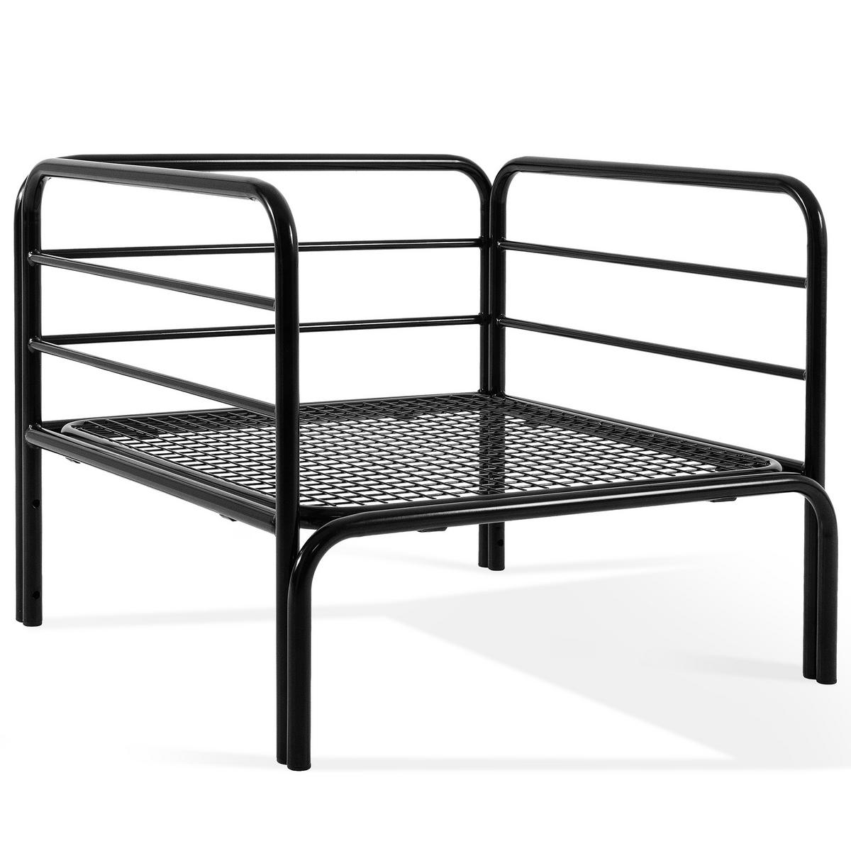 GARTENSESSEL RAMBE inkl. Auflagen, Stahlgestell, Modern, Anthrazit - Dunkelgrau/Anthrazit, Textil/Metall (79/80/80cm) - KONSIMO®