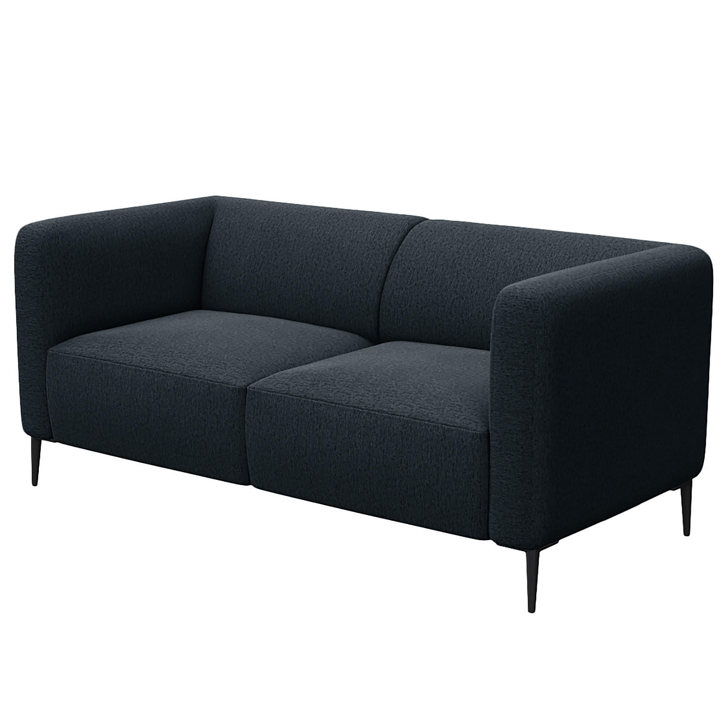 2,5-SITZER SOFA - Schwarz/Grau, Textil/Metall (175/74/88cm) - home24