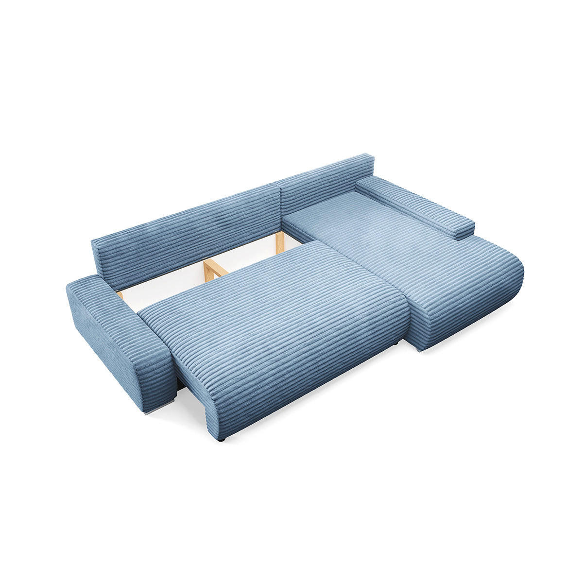 ECKSOFA Ivana 3 Sitzplätze Hellblau - Blau, Holz (265/172cm) - Petits-meubles