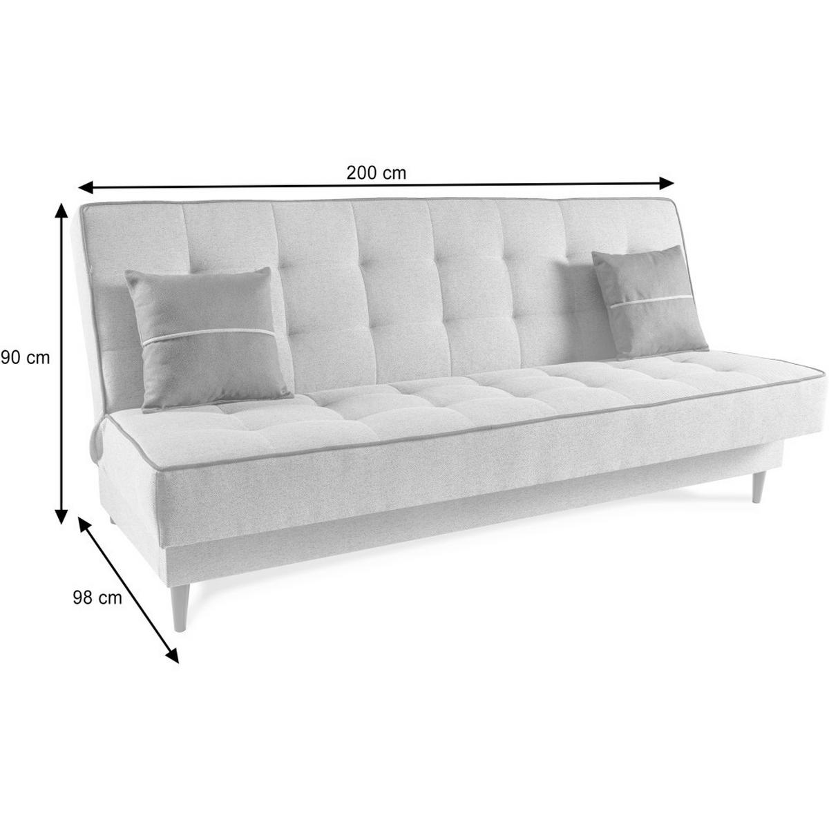 ROZKLÁDACÍ pohovka Bario 3místná s funkcí spaní, šedá - šedá, textil (200/90/98cm) - Beautysofa