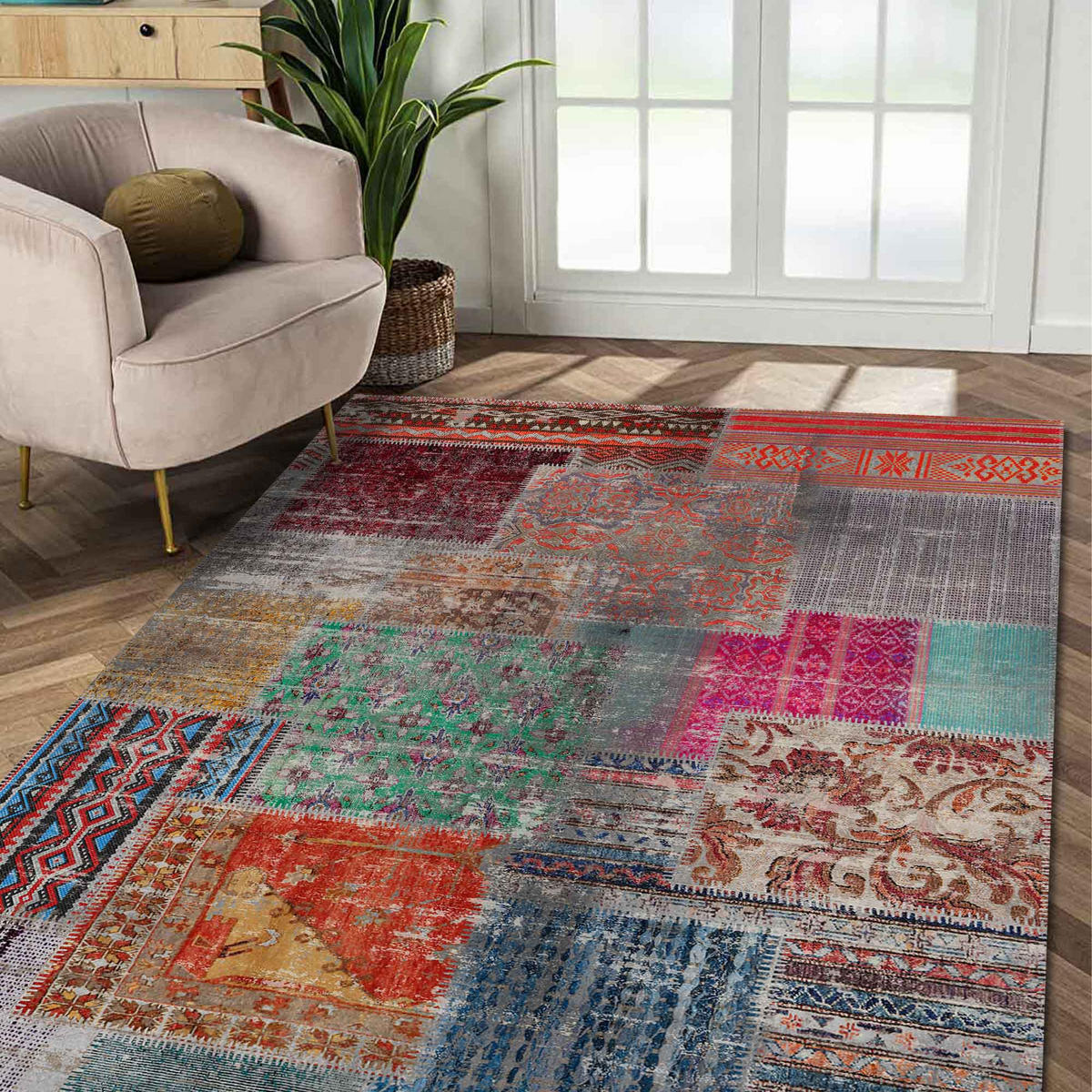 TEPPICH Denise 120X180 cm - Multicolor, Textil (120/180cm) - Bamyum