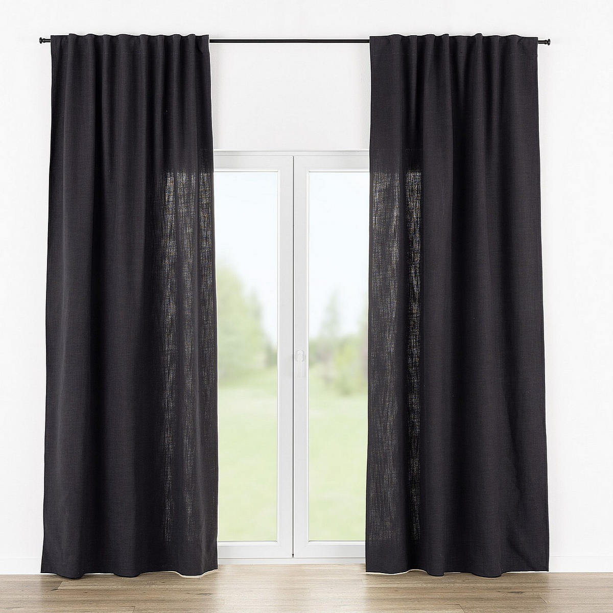 FERTIGVORHANG 140x280cm anthrazit - Anthrazit, Textil (140/280cm) - Dekoria
