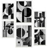 POSTER Set Mit 6 Bauhaus Architektur A3 & A4 Weißer Rahmen - Weiß, Papier (29/3/42cm) - Nacnic