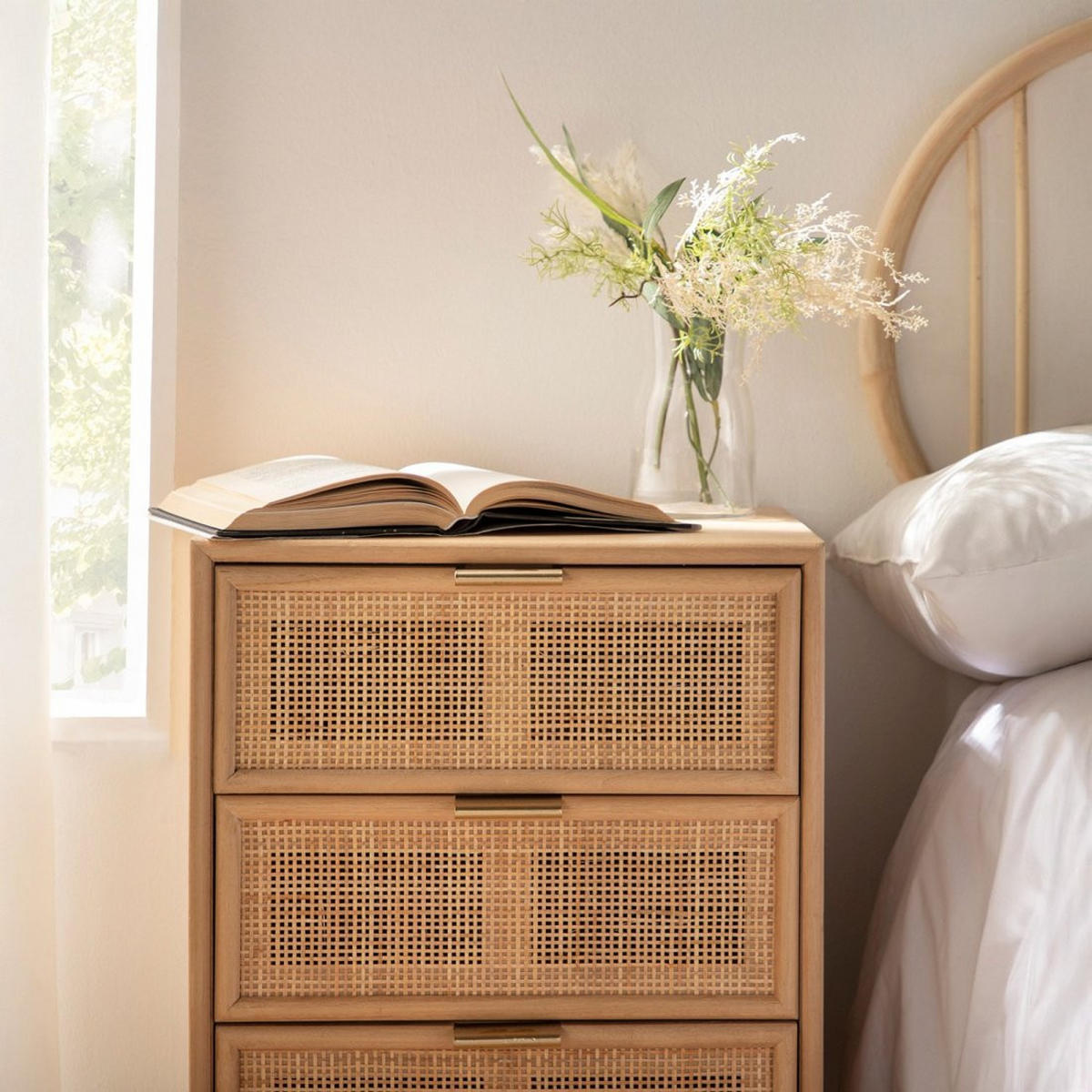 NACHTTISCH 3 SCHUBLADEN Alis Natürlich 42 cm x 71 cm - Naturfarben, Holzwerkstoff (42/71/35cm) - Klast Home