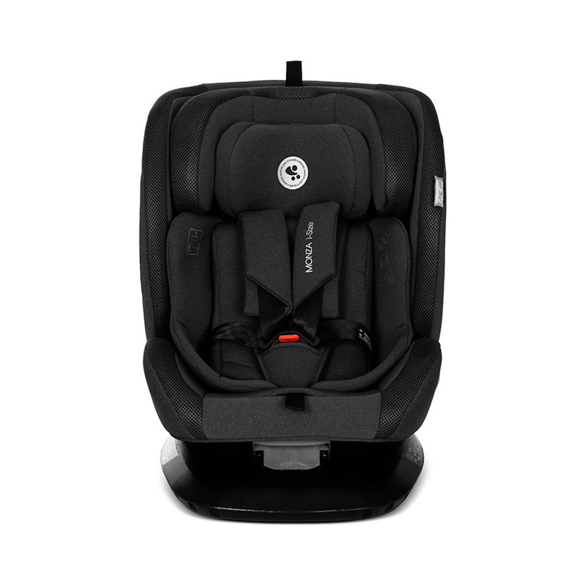 KINDERSITZ Monza i-Size schwarz (40-150cm) Isofix, Anti-Rebound-Bügel, drehbar - Schwarz, Textil (45/76/51cm) - Lorelli