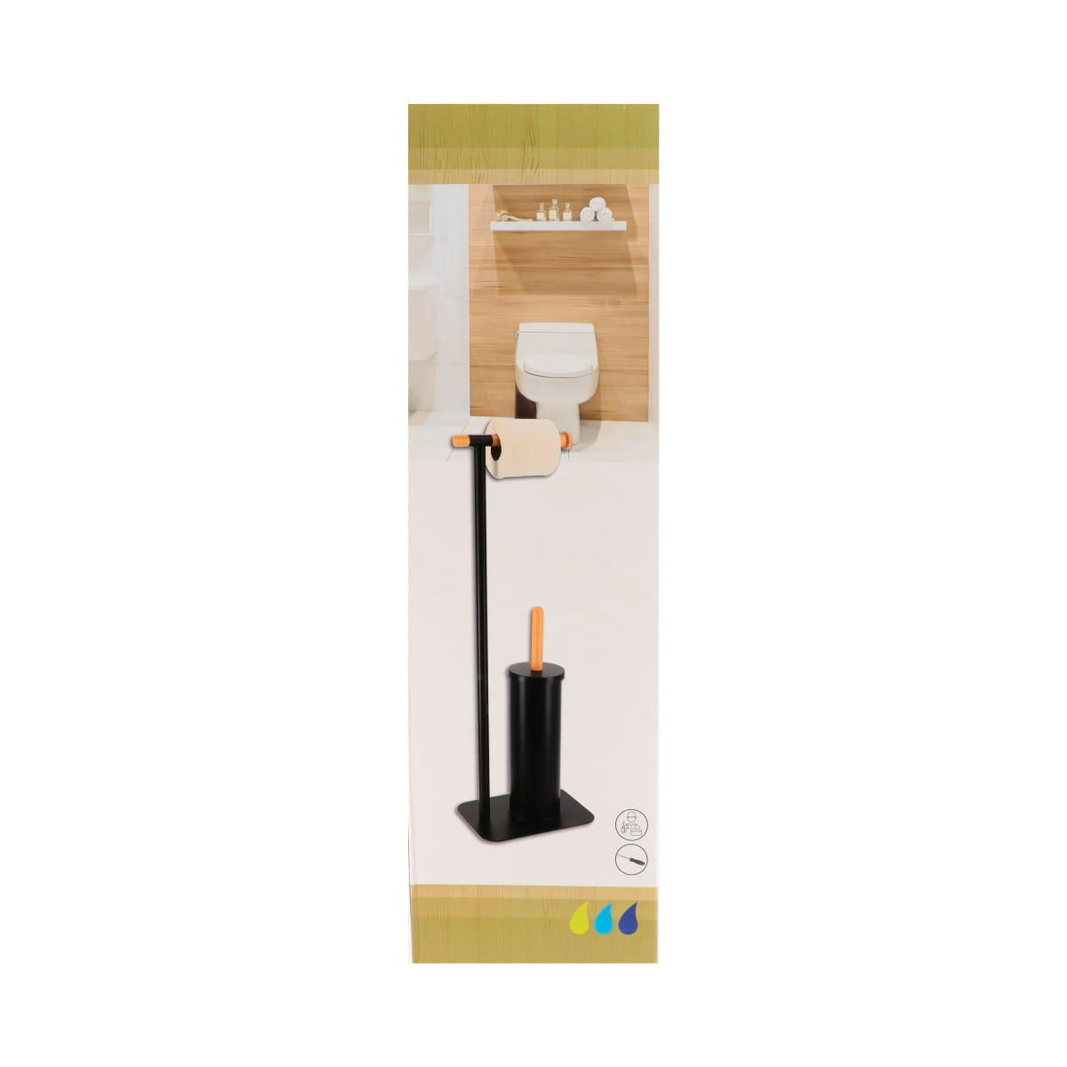 TOILETTENPAPIERSTÄNDER Mat 22/16/69,5 cm - Schwarz, Metall (16/69.5/22cm) - Tendance