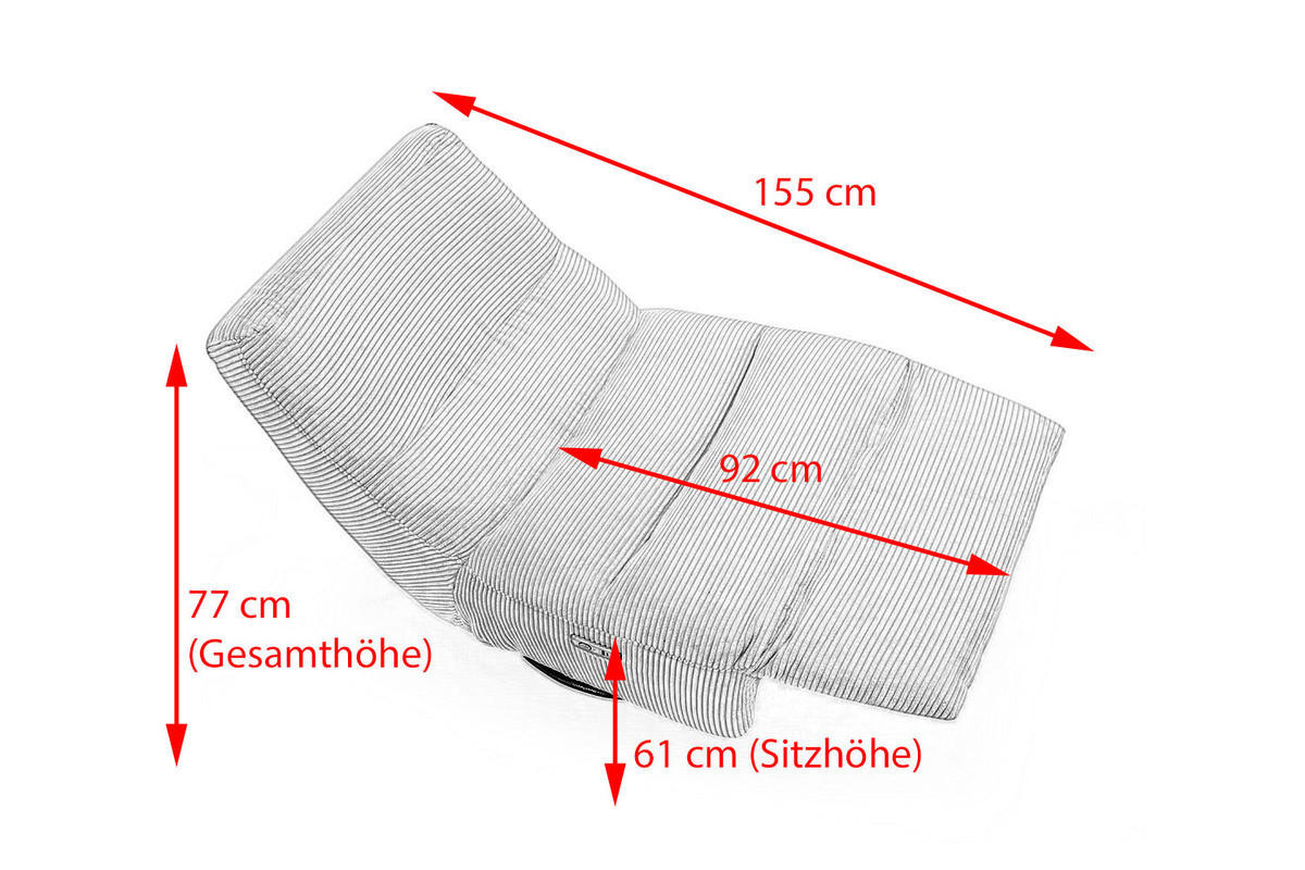 SESSEL ELEKTRISCH VERSTELLBAR CINE Taupe Leder - Taupe/Schwarz, Leder/Metall (87/93/106cm) - KAWOLA