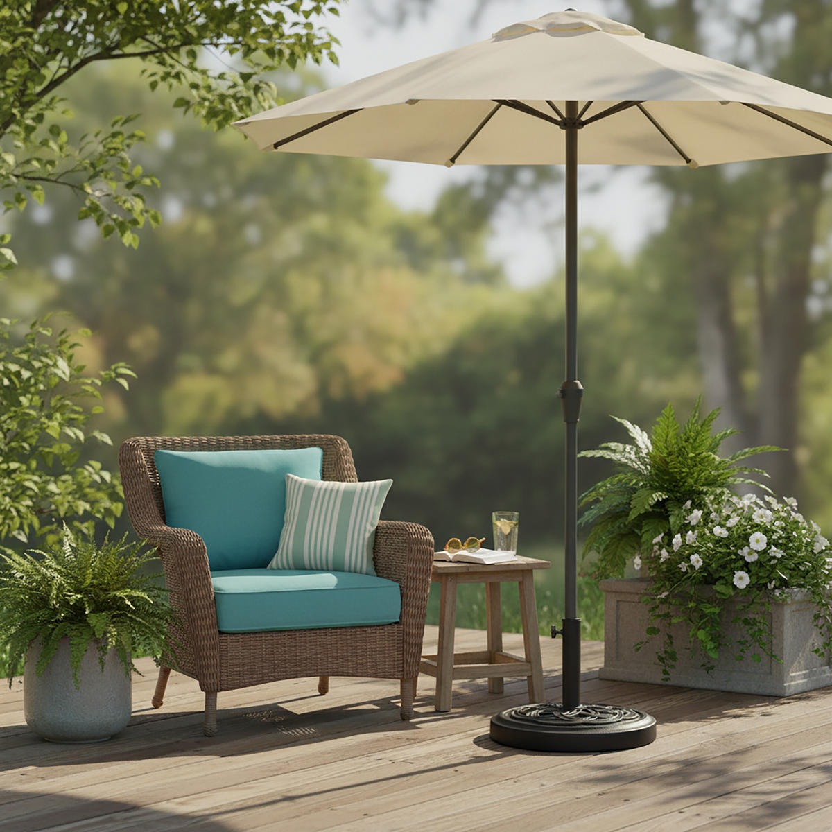 SCHIRMSTÄNDER - Schwarz, Kunststoff/Metall (45/45cm) - Relaxdays