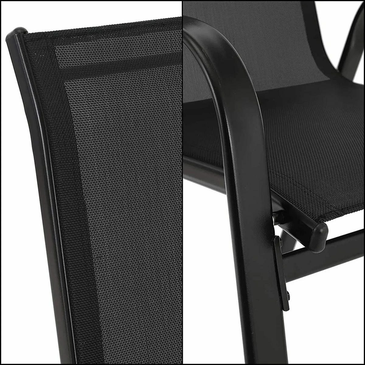 GARTENSTUHL 4er-Set Schwarz - Schwarz, Metall (91/73.5/54cm) - Kaket
