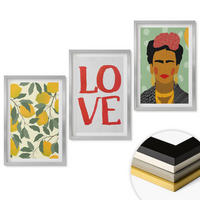 WANDBILDER 3er Set - 40x60 cm Silberner Rahmen - Lemons LOVE Porträt von Frida - Silberfarben, Kunststoff (40/60cm) - ArtPrintCave