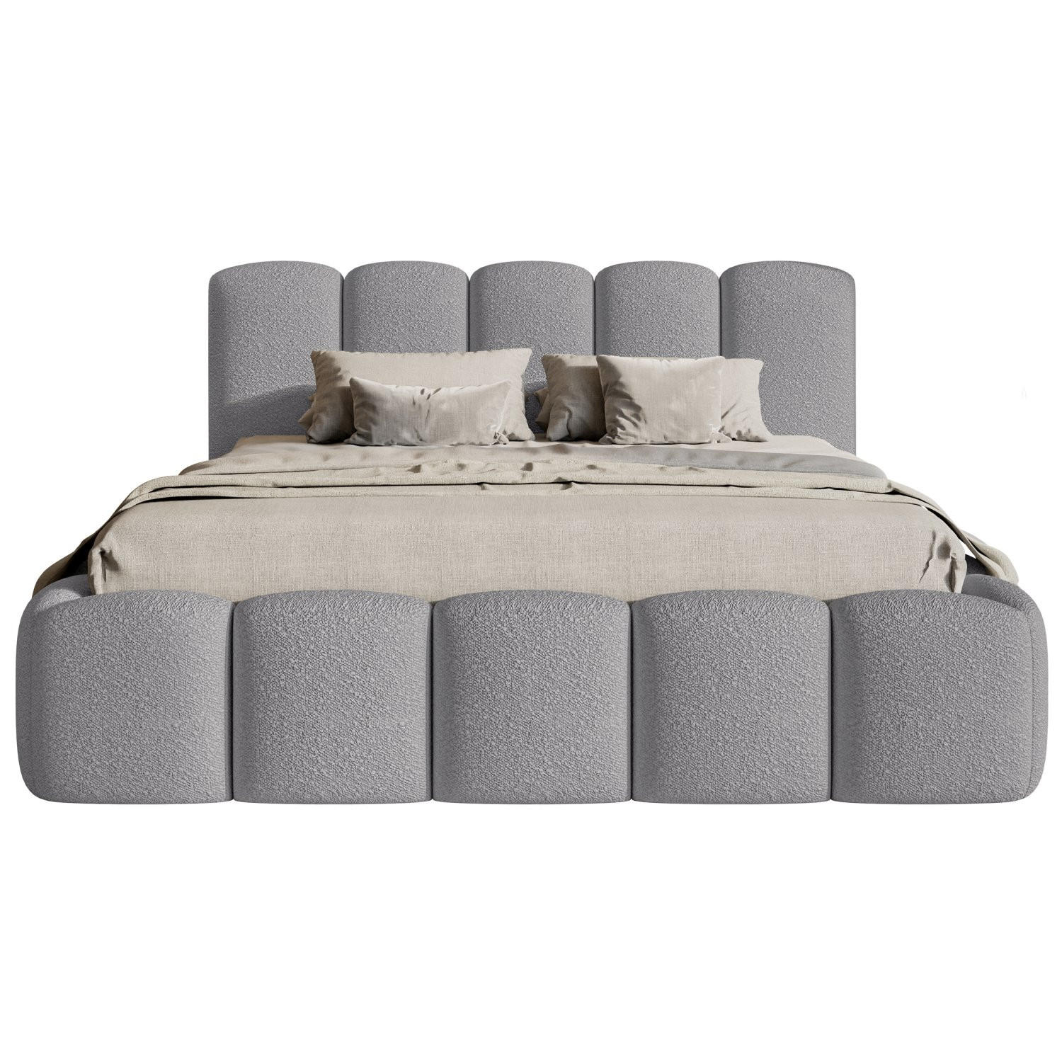 POLSTERBETT Cloudy II Grau 140x200 cm - Grau, Holz/Textil (140/200cm) - Selsey