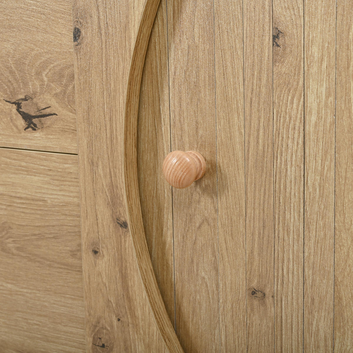LOWBOARD in Naturfarben TV-Schrank mit Schiebetüren und Schubladen, B170/T40/H55 - Naturfarben, Holzwerkstoff (160/55/36.5cm) - STILVORA