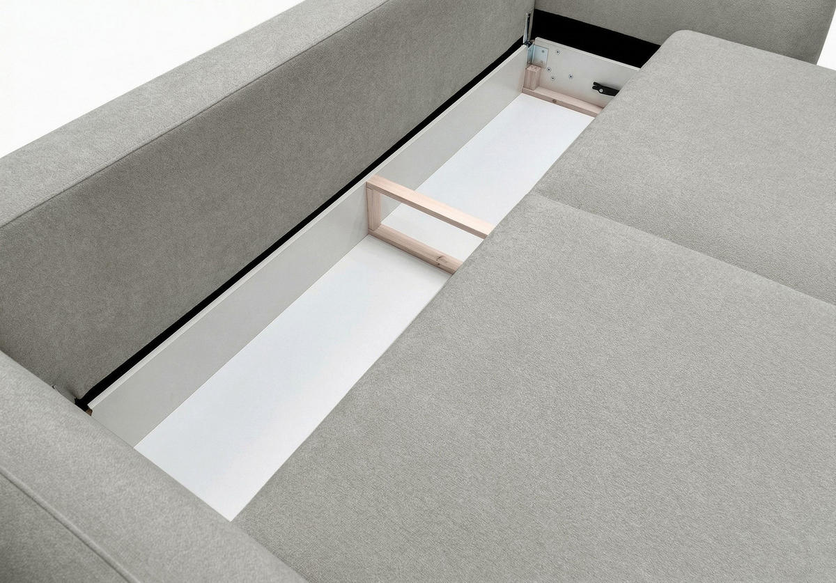 3-SITZER SCHLAFSOFA Zordo Chenille Graubeige - Taupe/Schwarz, Kunststoff/Textil (238/91/102cm) - Selsey