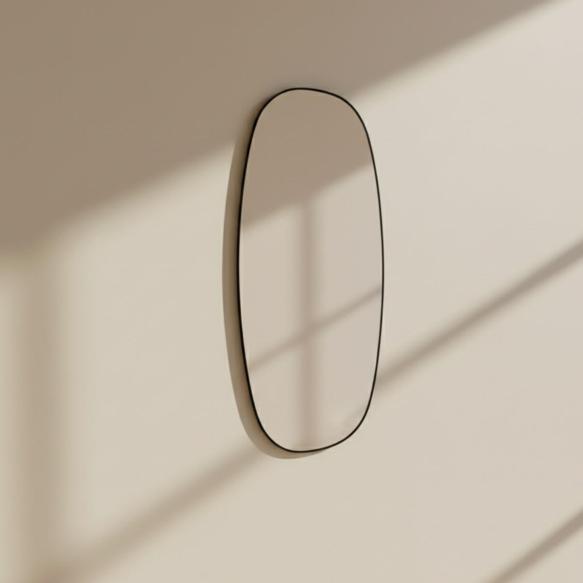 WANDSPIEGEL Ovyn 60/32 cm - Schwarz, Glas (32/60/0.4cm) - EDAXO