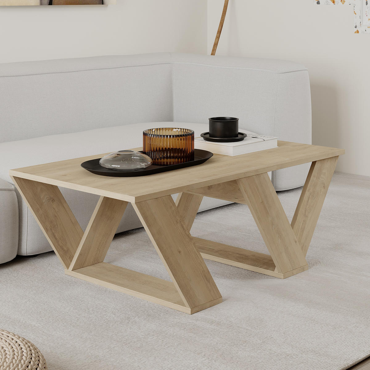 COUCHTISCH Pipra Eiche 110/40/60 cm - Eichefarben, Holzwerkstoff (60/110/40cm) - Decortie