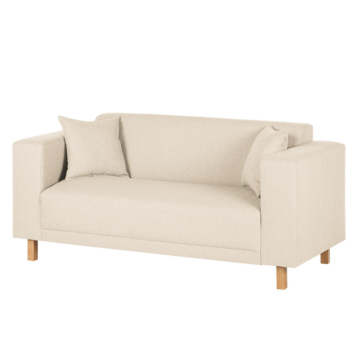 2-SITZER SOFA - Webstoff - Creme, Textil (177/76/80cm) - home24