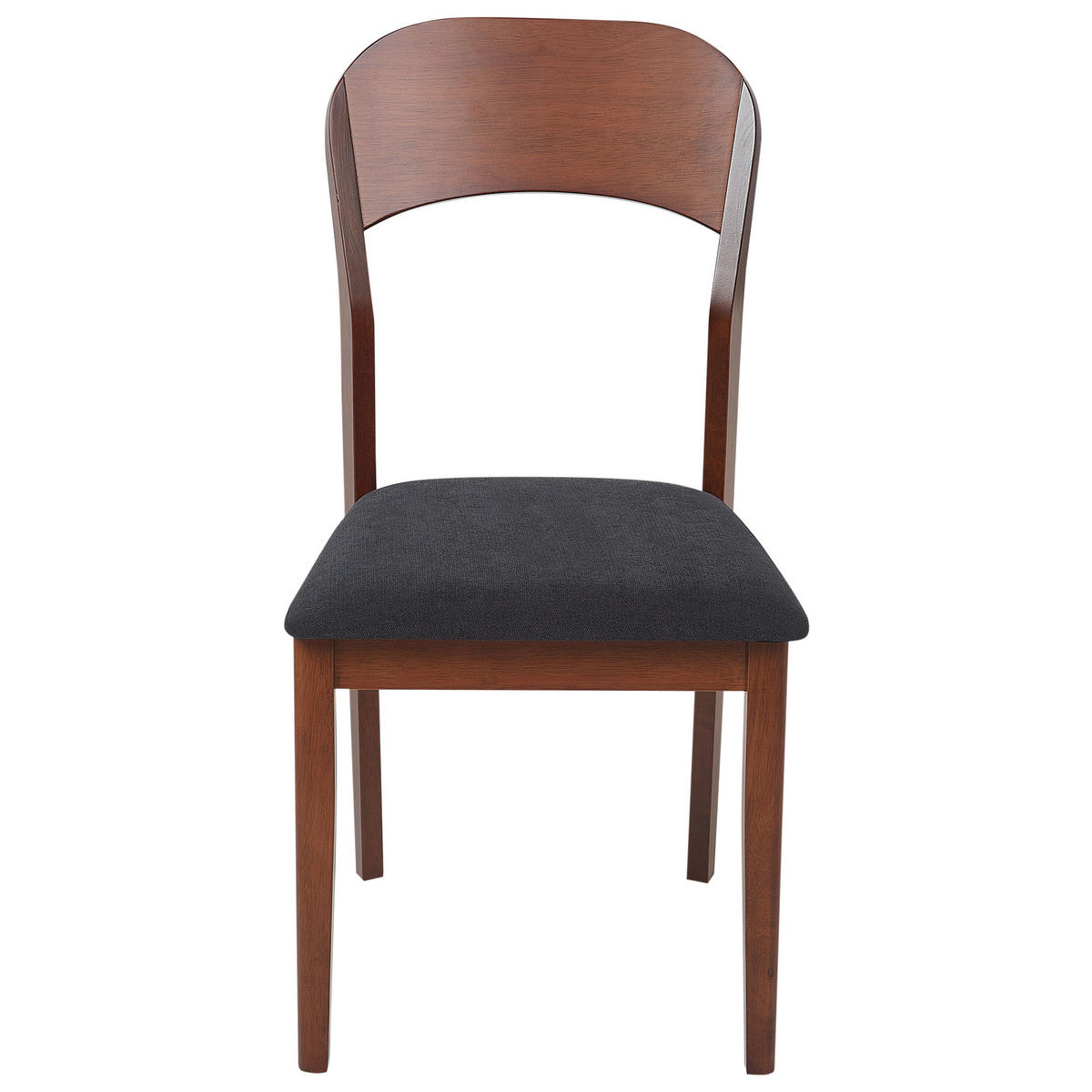 ESSZIMMERSTUHL 2er-Set Dunkler Holzfarbton Alvin - Dunkelbraun/Schwarz, Holz (44/90/53cm) - Beliani