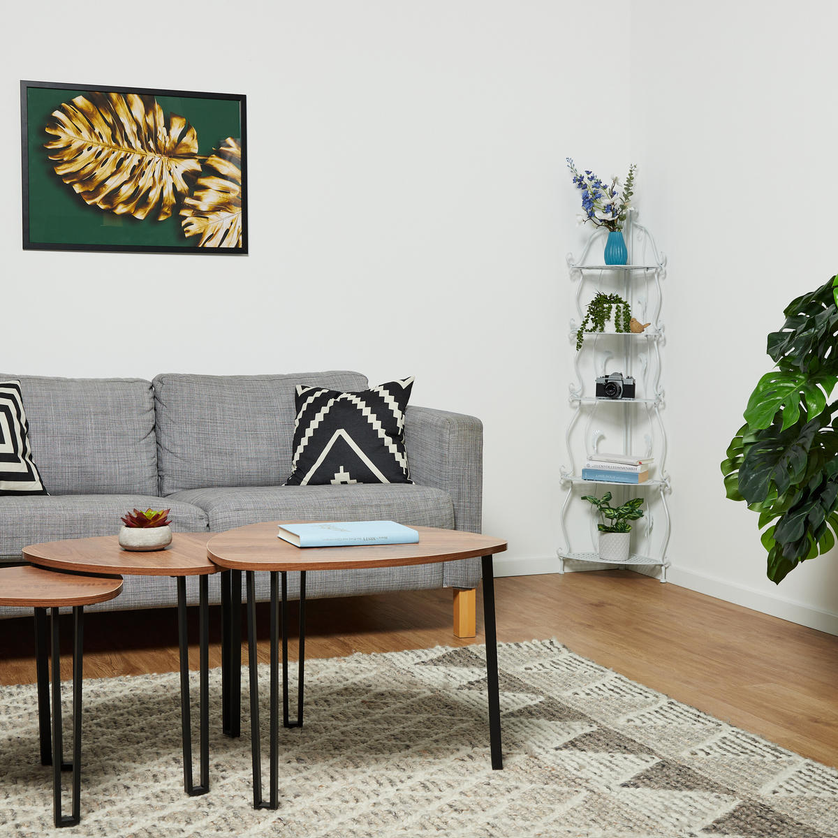 ECKREGAL - Weiß, Kunststoff/Metall (30/136/30cm) - Relaxdays