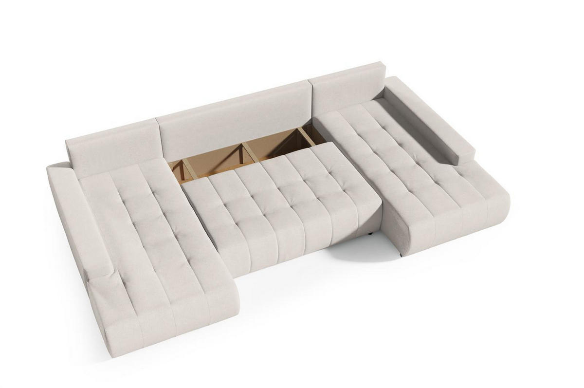 ECKSOFA U-Form für Wohnzimmer MONA Beige - Beige, Holzwerkstoff (350/85/185cm) - Compleo24