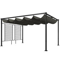 PERGOLA Stahl Polyester Dunkelgrau - Dunkelgrau/Schwarz, Textil/Metall (297/220/387cm) - Outsunny