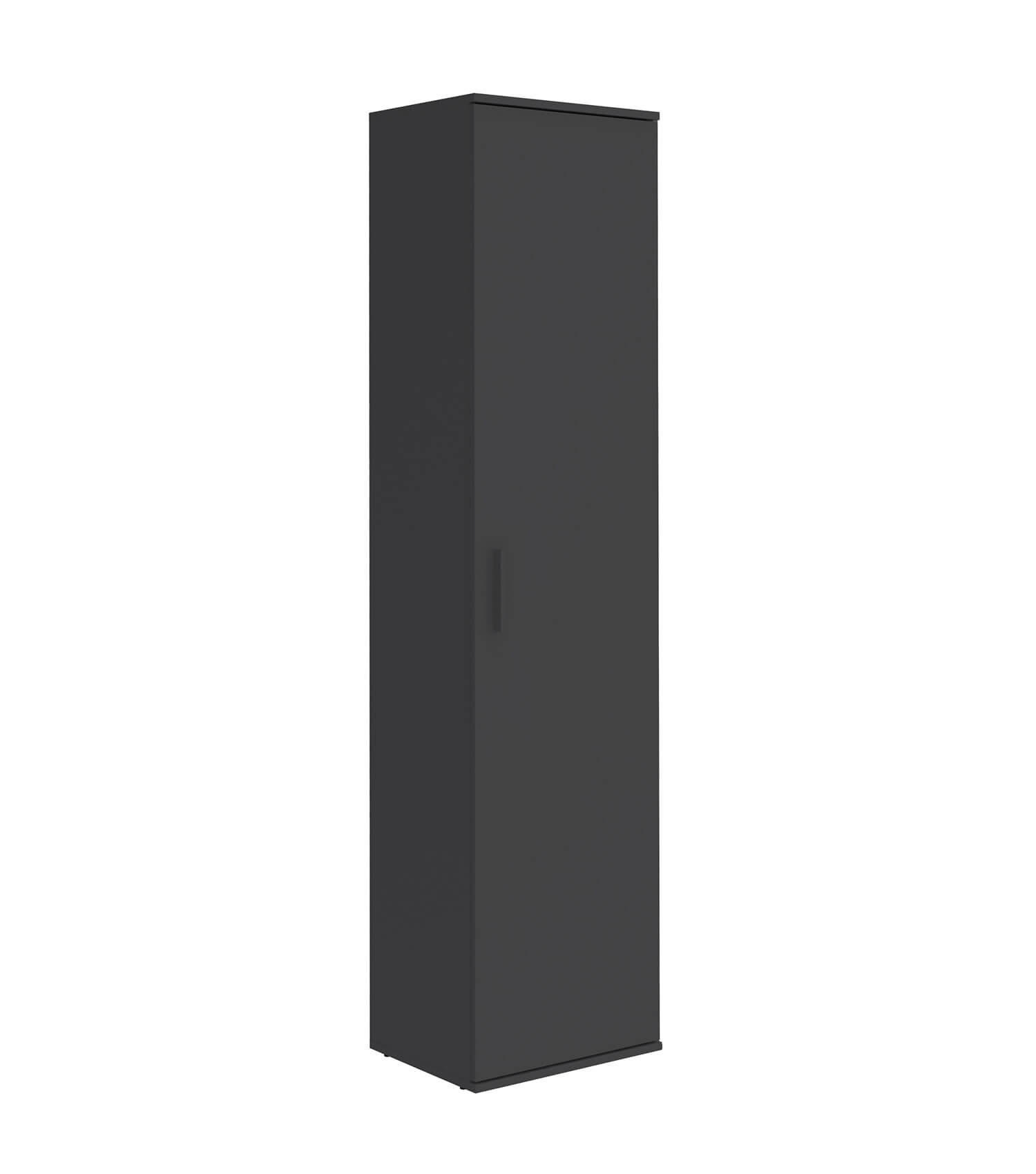 MEHRZWECKSCHRANK Der Kompakte - Anthrazit/Schwarz, Holzwerkstoff (42/180/34cm) - Mokebo