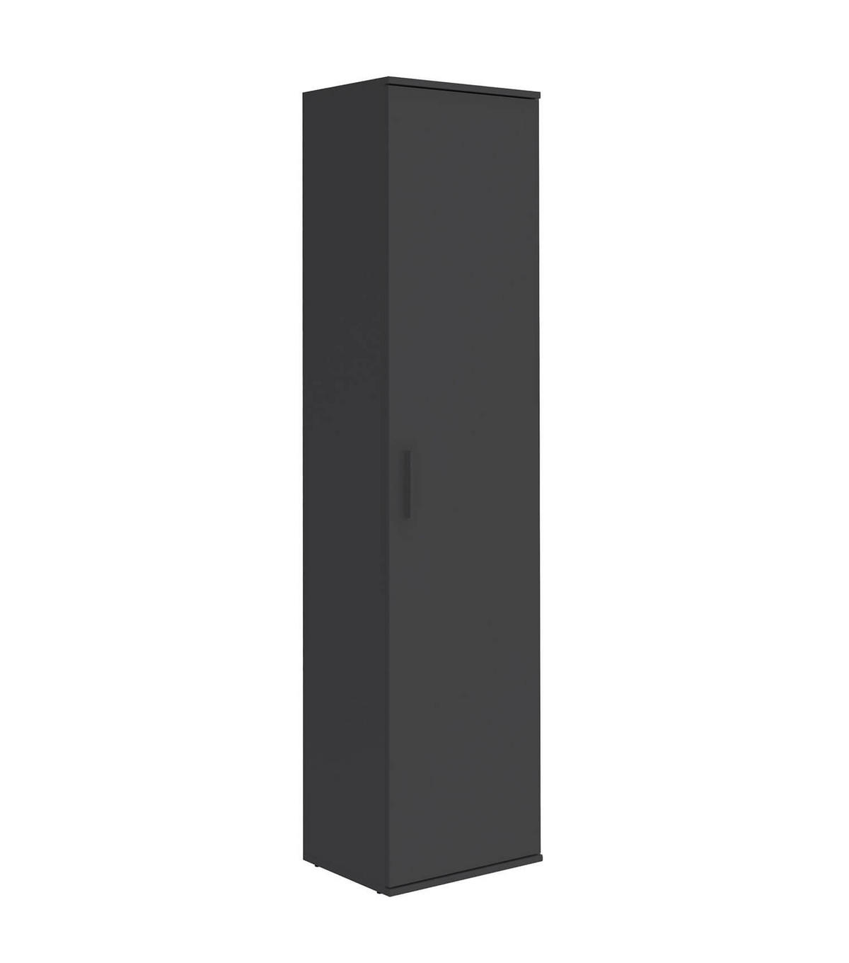 MEHRZWECKSCHRANK Der Kompakte - Anthrazit/Schwarz, Holzwerkstoff (42/180/34cm) - Mokebo