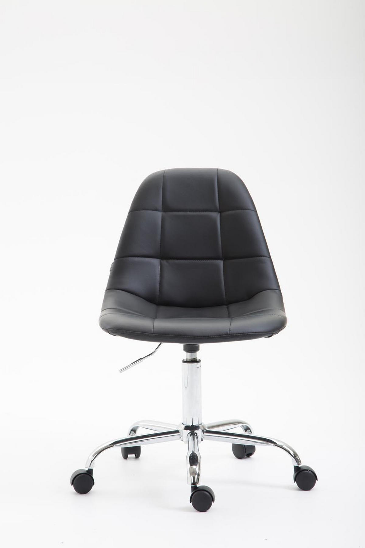 BÜROSTUHL Rhein, Kunstleder Schwarz - Schwarz, Textil/Metall (47/89/56cm) - TPFLiving