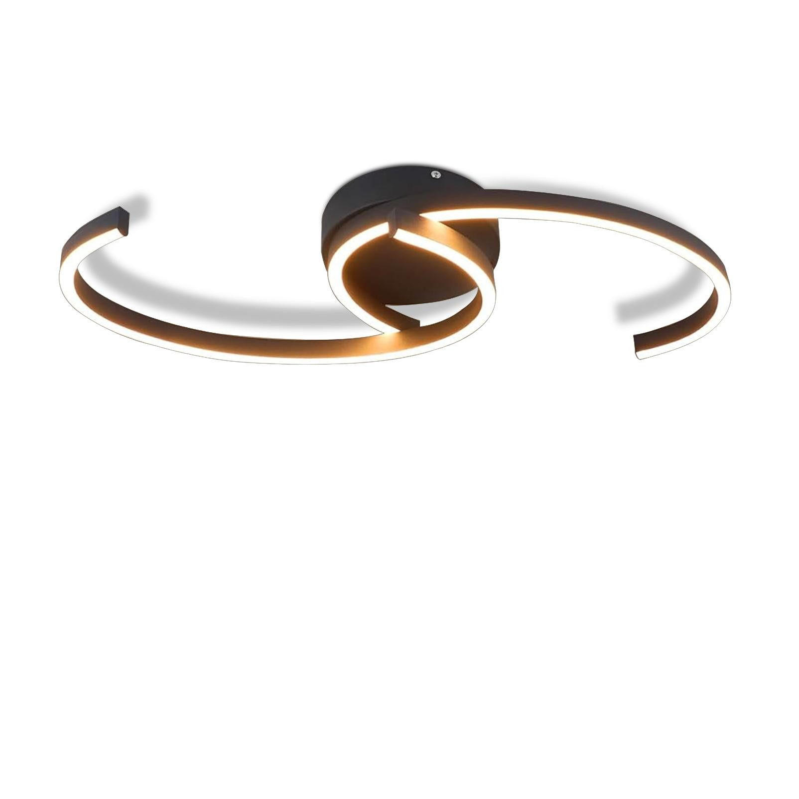 LED-DECKENLEUCHTE Oliver 60/16/9 cm - Schwarz, Metall (60/16/8cm) - ZMH