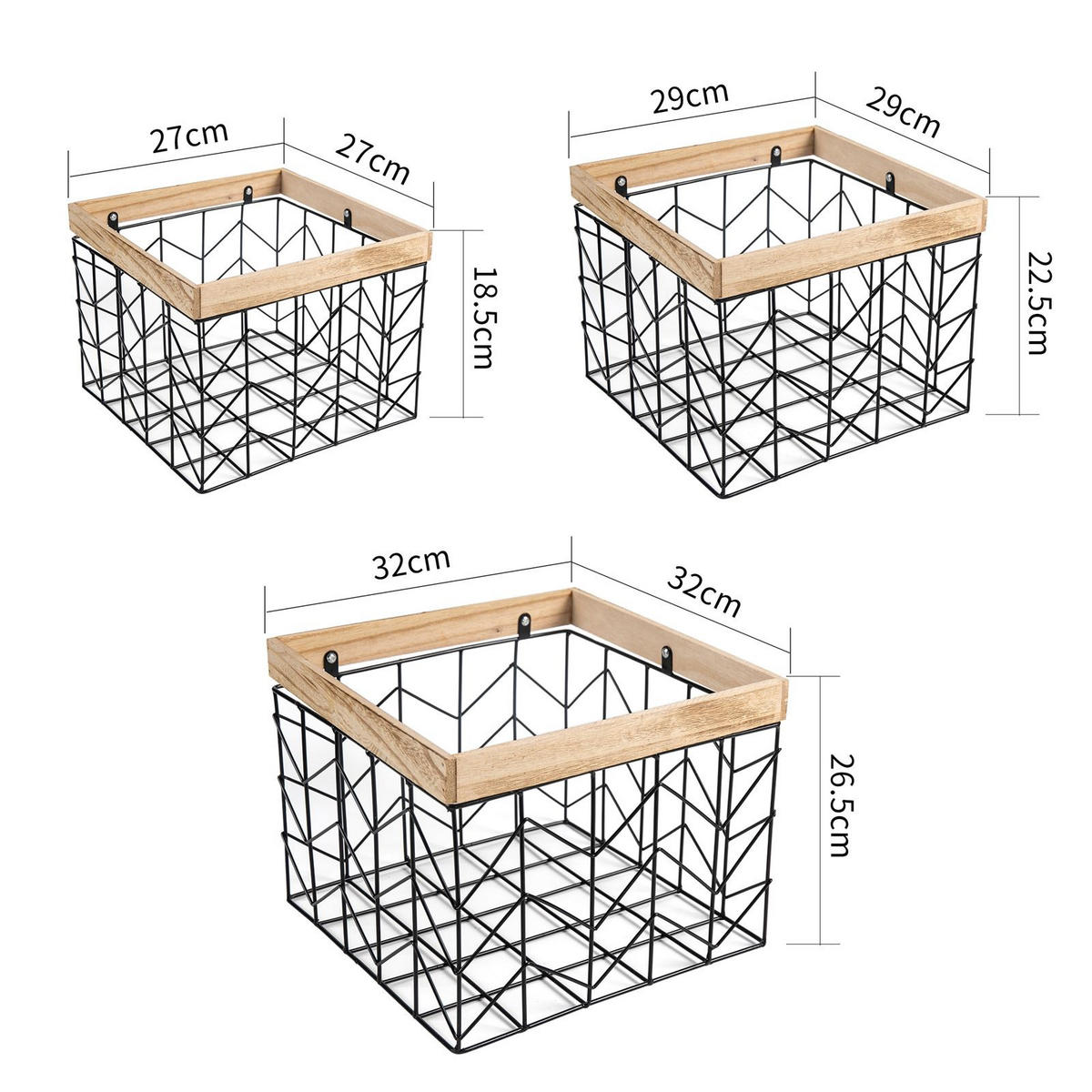 METALLKÖRBE BOHAI - Naturfarben, Metall (32/26/32cm) - IDIMEX