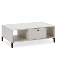 COUCHTISCH Javea 1 Schublade 2 Löcher - Weiß, Holzwerkstoff (37/100/60cm) - VS Venta-stock