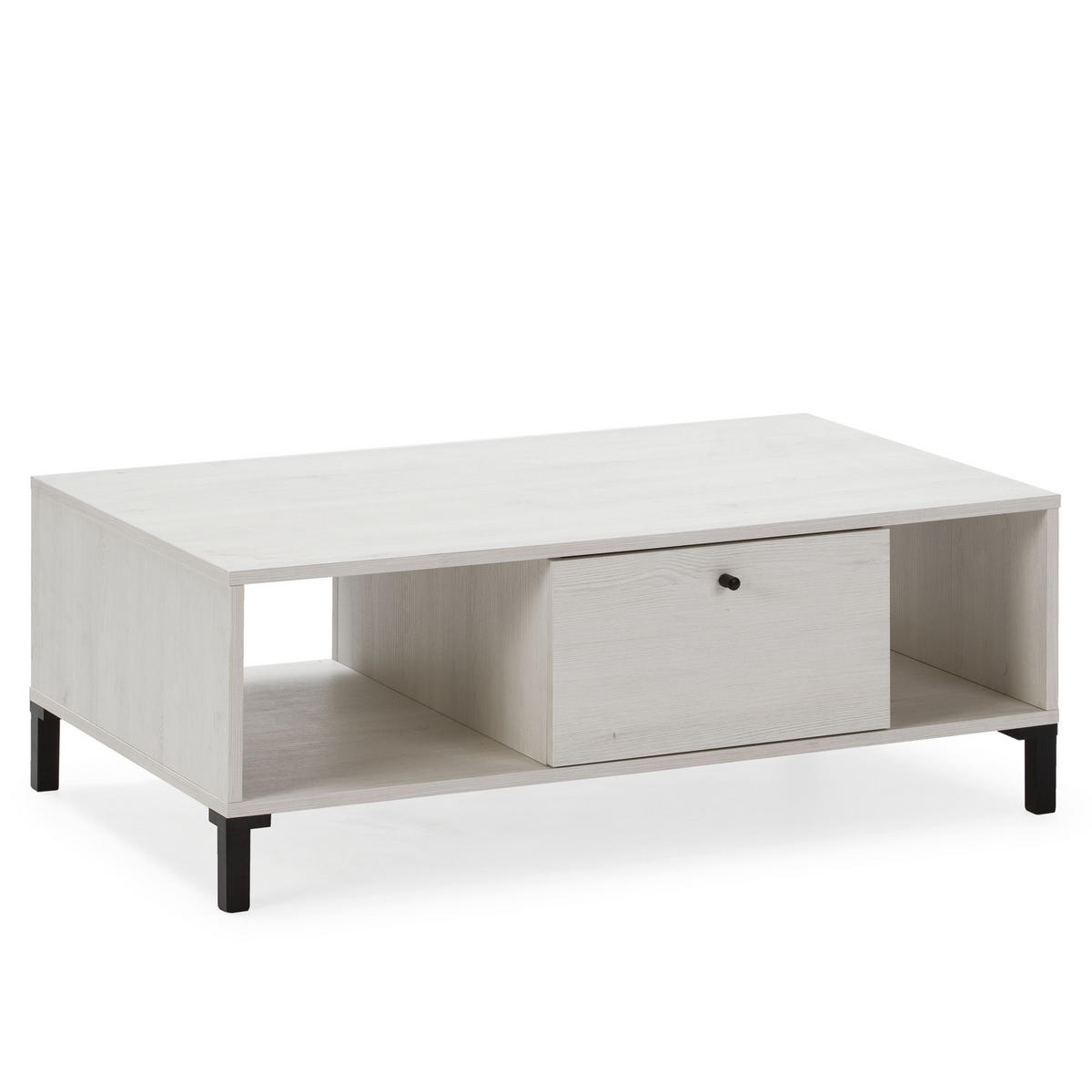 COUCHTISCH Javea 1 Schublade 2 Löcher - Weiß, Holzwerkstoff (37/100/60cm) - VS Venta-stock