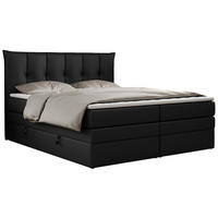 BOXSPRINGBETT PREMIUM 10 KING 200/200 Schwarz Kunstleder - H3 - Schwarz, Holz/Textil (200/200cm) - MKS
