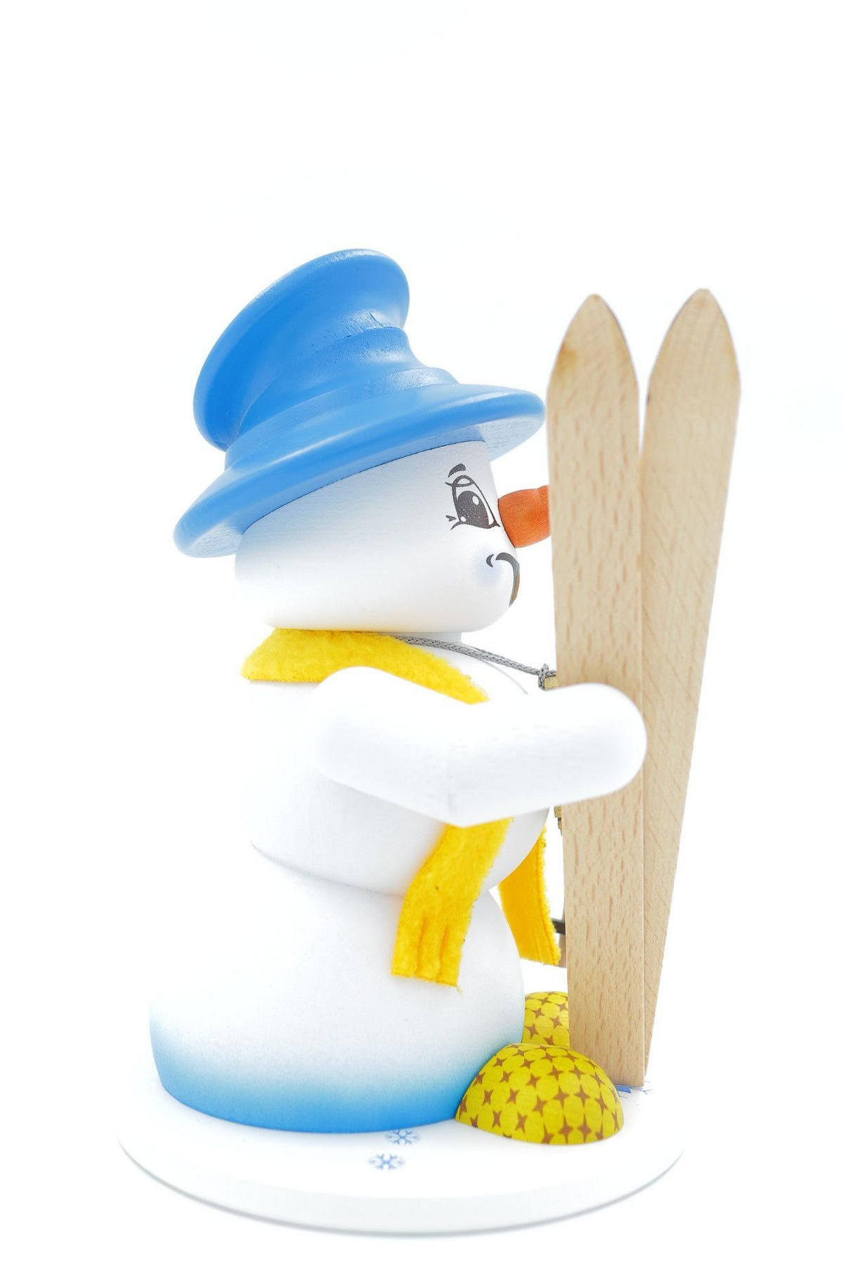 RAUCHFIGUR Schneemann Weiß Skifahrer 19 cm - Multicolor, Holz (15/19/0.1cm)