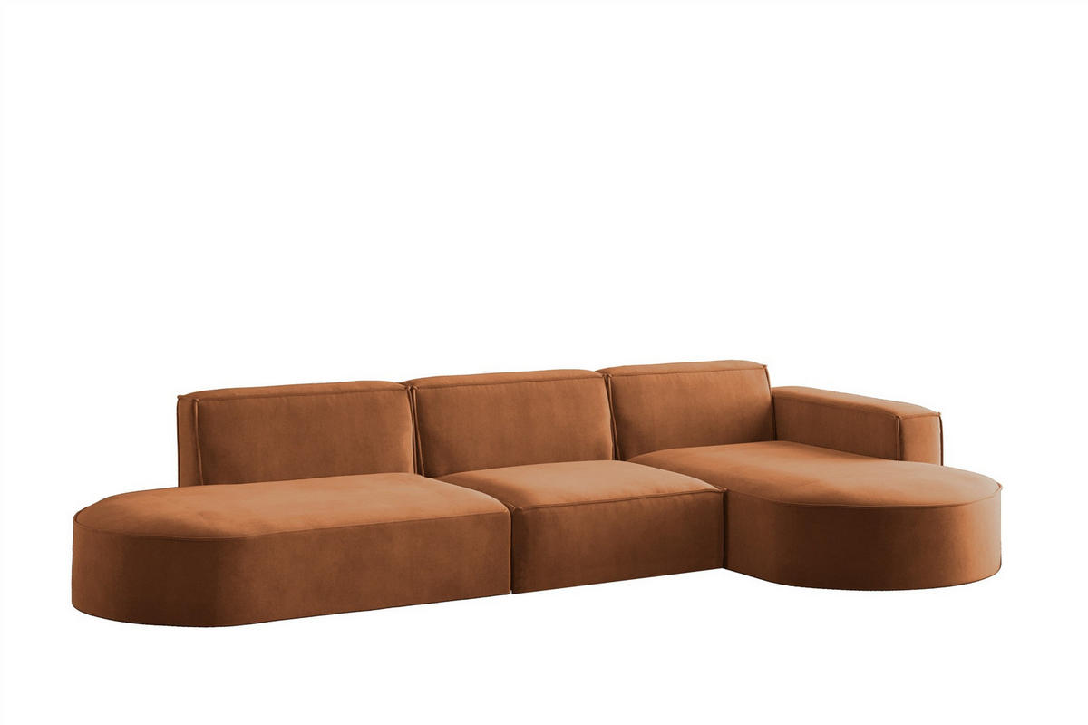 ECKSOFA Palma In Noel - Rot, Holzwerkstoff/Textil (296/165cm) - Fun Möbel