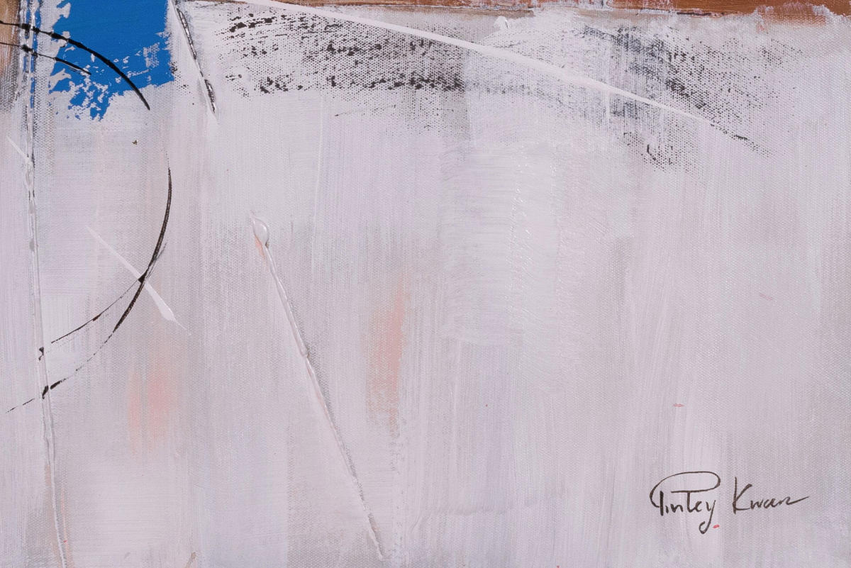 ACRYLBILD HANDGEMALT 120/60 cm - Pink/Beige, Holz/Textil (1.84/60cm) - KUNSTLOFT