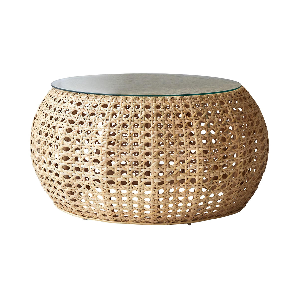 COUCHTISCH Esther Natur aus Rattan - Naturfarben, Naturmaterialien (80/80/40cm) - Tikamoon