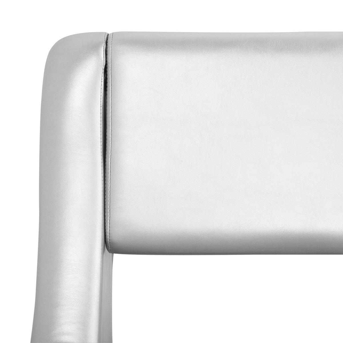 BETT 180/200cm Silber Avignon - Silberfarben, Kunststoff/Textil (180/200cm) - Beliani